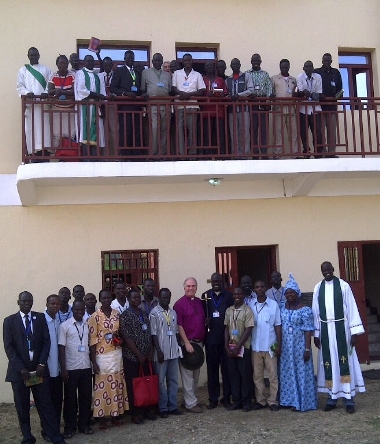 With staff and students at Bishop Gwynne Theological College, Juba, South Sudan, 2014