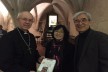 Archbishop Justin Welby with Dr Julie Ma and Revd Dr Wonsuk Ma at Evening Prayer, with his book on the church in Korea