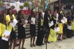 ‪‎Zambian ‪choir‬ sing during the sharing of the Peace at ACC 16 opening Eucharist today.