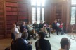 Attendees at the Mission Theology in the Anglican Communion seminar by Professor John Mbiti discuss his seminar