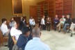 Attendees at the Mission Theology in the Anglican Communion seminar by Professor John Mbiti discuss his seminar