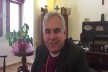 The Most Revd Suheil Dawani, Anglican Archbishop in Jerusalem, in his study today, gives greetings to our Mission Theology in the Anglican Communion webinar on Reconciliation and Mission hosted at St George's College, Jerusalem.