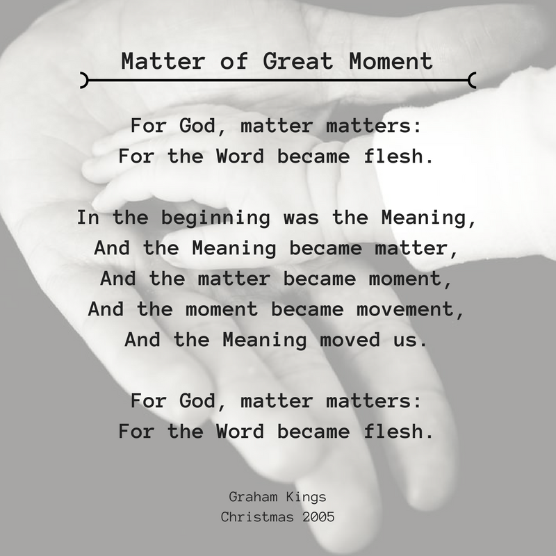 Matter of great moment